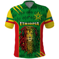 Custom Ethiopia Polo Shirt Mens Dreadlock Rasta Lion Headphones - Wonder Print Shop