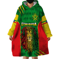 Personalised Ethiopia Wearable Blanket Hoodie Men's Dreadlock Rasta Lion Headphones - Wonder Print Shop