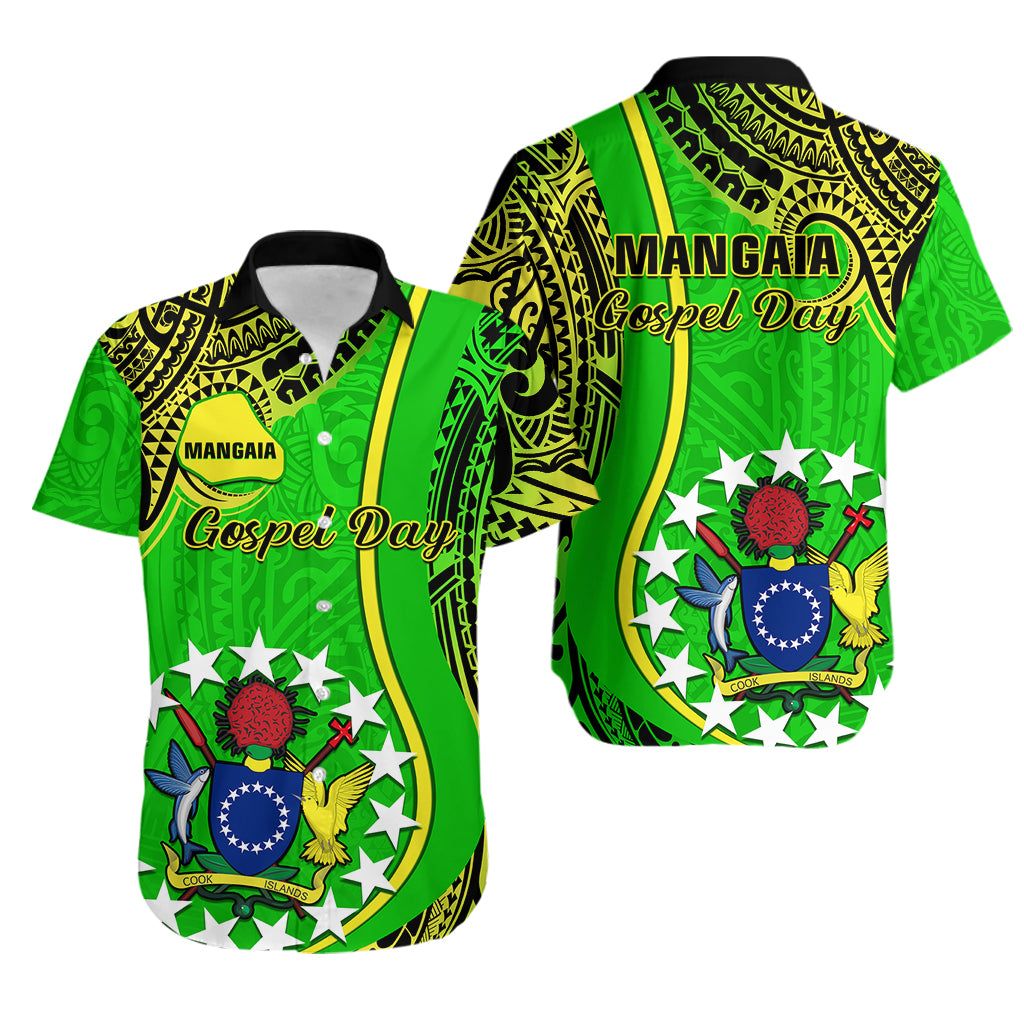 Polynesian Pride Cook Islands Hawaiian Shirt Mangaia Gospel Day Green Version - Wonder Print Shop