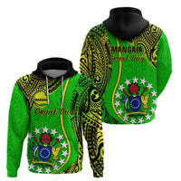 Polynesian Pride Cook Islands Hoodie Mangaia Gospel Day Green Version - Wonder Print Shop