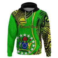 Polynesian Pride Cook Islands Hoodie Mangaia Gospel Day Green Version - Wonder Print Shop