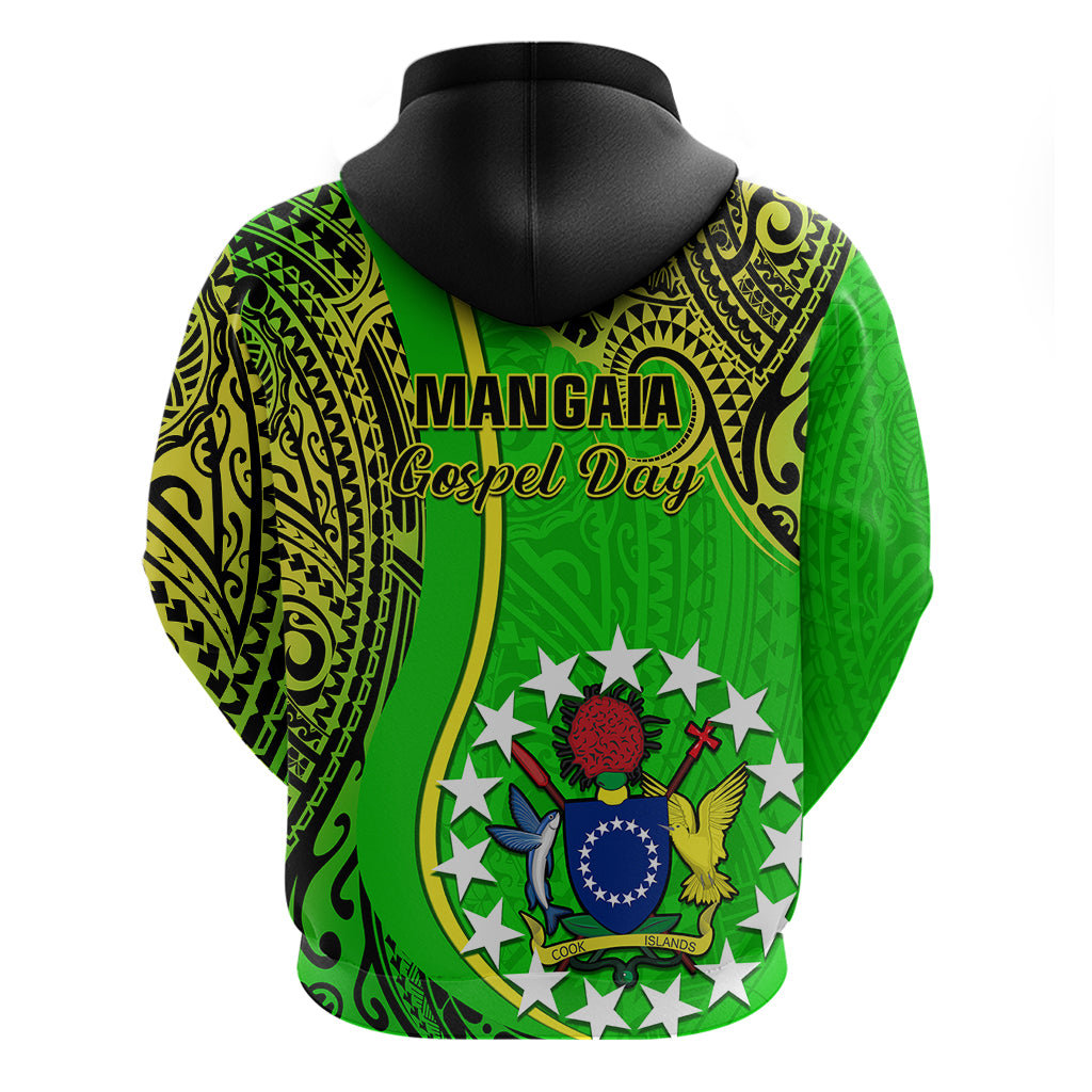 Polynesian Pride Cook Islands Hoodie Mangaia Gospel Day Green Version - Wonder Print Shop