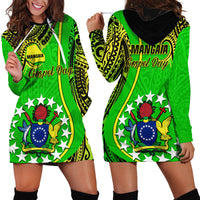 Polynesian Pride Cook Islands Hoodie Dress Mangaia Gospel Day Green Version - Wonder Print Shop