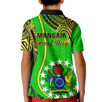 Polynesian Pride Cook Islands Polo Shirt for Kid Mangaia Gospel Day Green Version - Wonder Print Shop