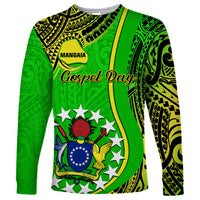 Polynesian Pride Cook Islands Long Sleeve Shirt Mangaia Gospel Day Green Version - Wonder Print Shop