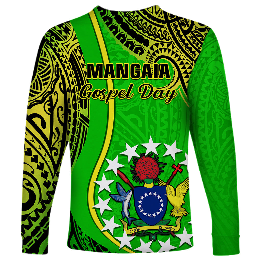 Polynesian Pride Cook Islands Long Sleeve Shirt Mangaia Gospel Day Green Version - Wonder Print Shop