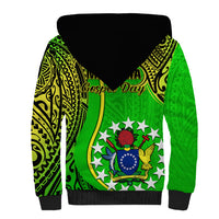 Polynesian Pride Cook Islands Sherpa Hoodie Mangaia Gospel Day Green Version - Wonder Print Shop