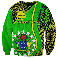 Polynesian Pride Cook Islands Sweatshirt Mangaia Gospel Day Green Version - Wonder Print Shop