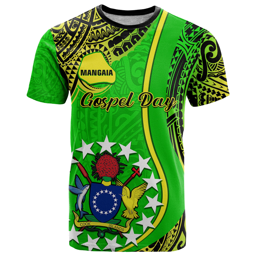 Polynesian Pride Cook Islands T Shirt Mangaia Gospel Day Green Version - Wonder Print Shop