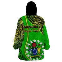 Polynesian Pride Cook Islands Wearable Blanket Hoodie Mangaia Gospel Day Green Version - Wonder Print Shop