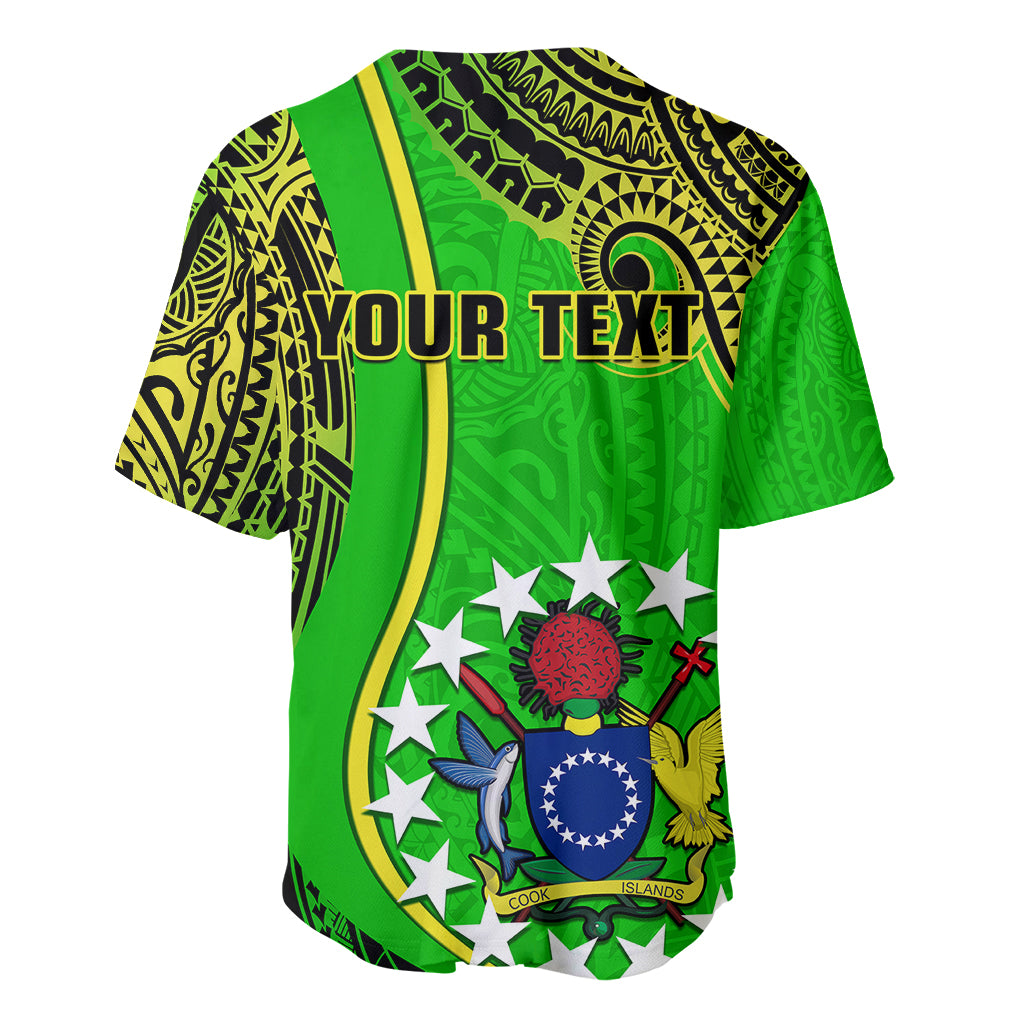 Personalised Cook Islands Baseball Jersey Mangaia Gospel Day Green Version - Wonder Print Shop