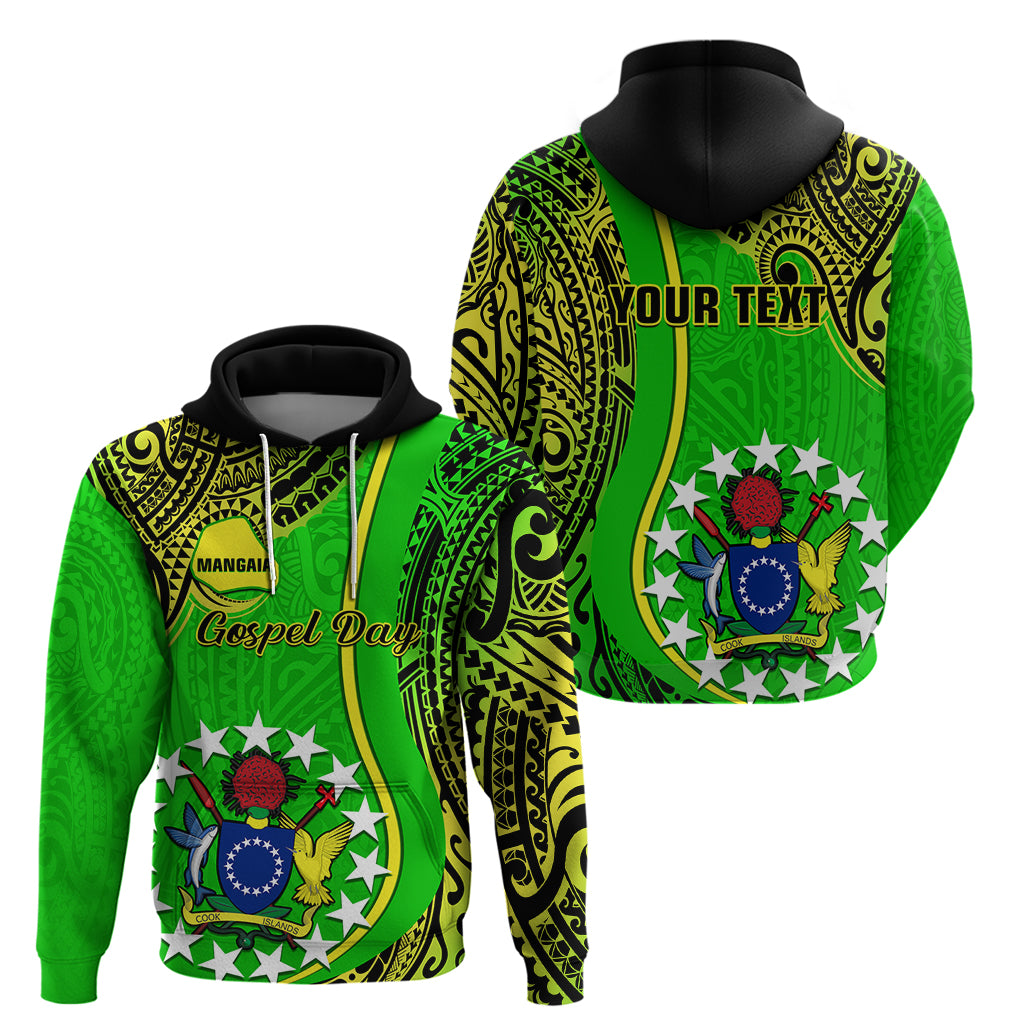 Custom Cook Islands Hoodie Mangaia Gospel Day Green Version - Wonder Print Shop