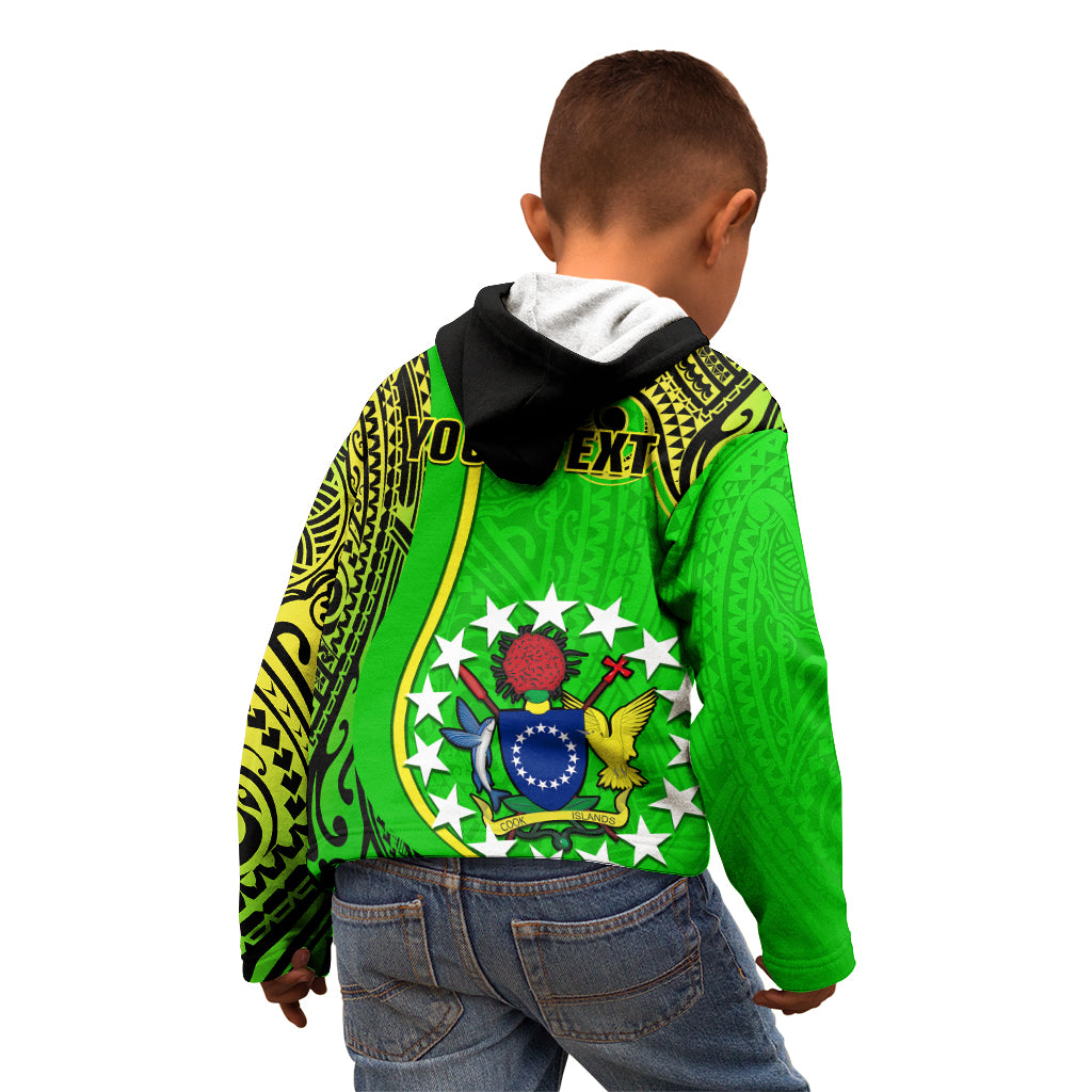 Personalised Cook Islands Kid Hoodie Mangaia Gospel Day Green Version - Wonder Print Shop