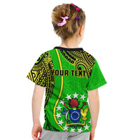 Personalised Cook Islands Kid T Shirt Mangaia Gospel Day Green Version - Wonder Print Shop