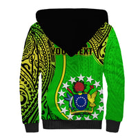 Personalised Cook Islands Sherpa Hoodie Mangaia Gospel Day Green Version - Wonder Print Shop