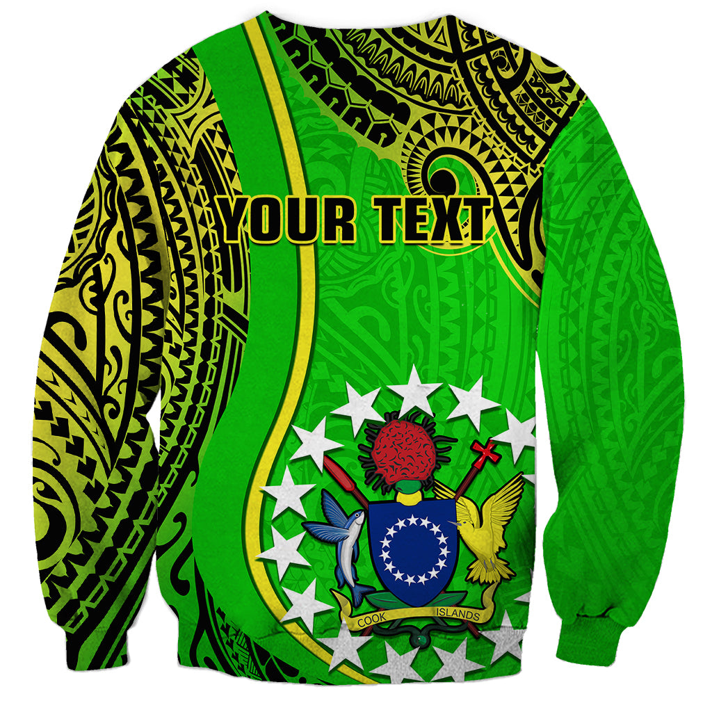 Personalised Cook Islands Sweatshirt Mangaia Gospel Day Green Version - Wonder Print Shop