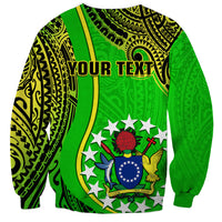 Personalised Cook Islands Sweatshirt Mangaia Gospel Day Green Version - Wonder Print Shop