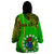 Personalised Cook Islands Wearable Blanket Hoodie Mangaia Gospel Day Green Version - Wonder Print Shop
