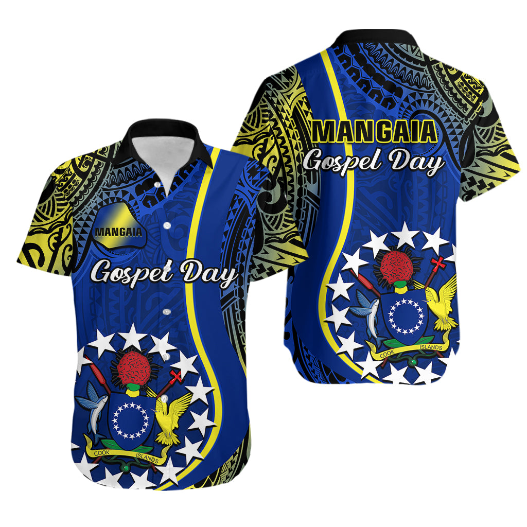 Polynesian Pride Cook Islands Hawaiian Shirt Mangaia Gospel Day Blue Version - Wonder Print Shop