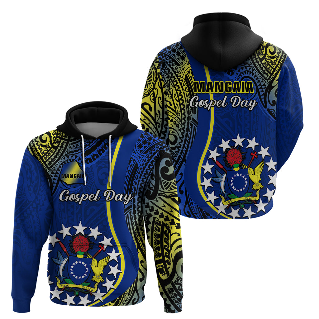 Polynesian Pride Cook Islands Hoodie Mangaia Gospel Day Blue Version - Wonder Print Shop