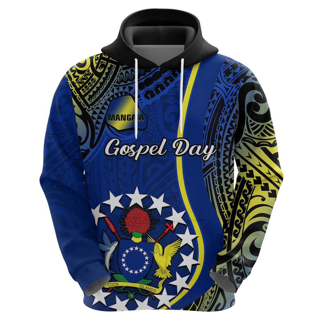 Polynesian Pride Cook Islands Hoodie Mangaia Gospel Day Blue Version - Wonder Print Shop