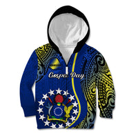 Polynesian Pride Cook Islands Kid Hoodie Mangaia Gospel Day Blue Version - Wonder Print Shop