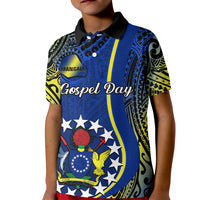 Polynesian Pride Cook Islands Polo Shirt for Kid Mangaia Gospel Day Blue Version - Wonder Print Shop