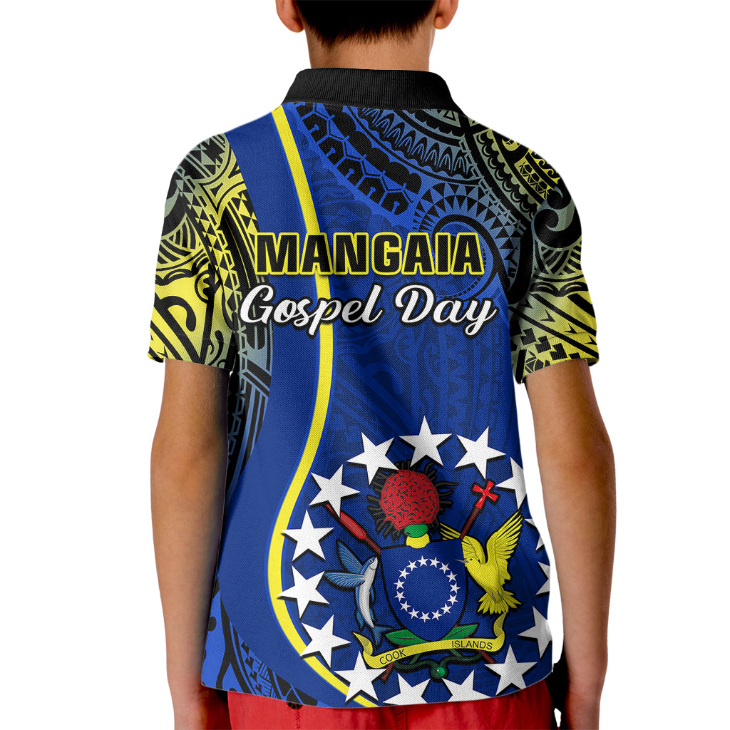 Polynesian Pride Cook Islands Polo Shirt for Kid Mangaia Gospel Day Blue Version - Wonder Print Shop
