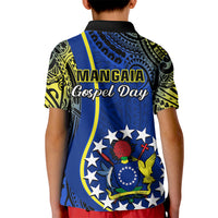 Polynesian Pride Cook Islands Polo Shirt for Kid Mangaia Gospel Day Blue Version - Wonder Print Shop