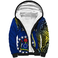 Polynesian Pride Cook Islands Sherpa Hoodie Mangaia Gospel Day Blue Version - Wonder Print Shop