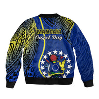Polynesian Pride Cook Islands Sleeve Zip Bomber Jacket Mangaia Gospel Day Blue Version - Wonder Print Shop
