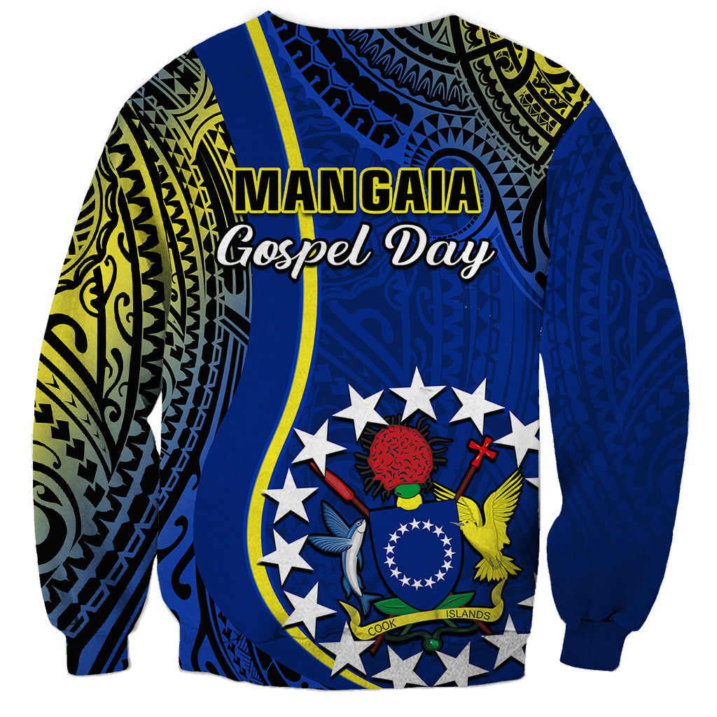 Polynesian Pride Cook Islands Sweatshirt Mangaia Gospel Day Blue Version - Wonder Print Shop