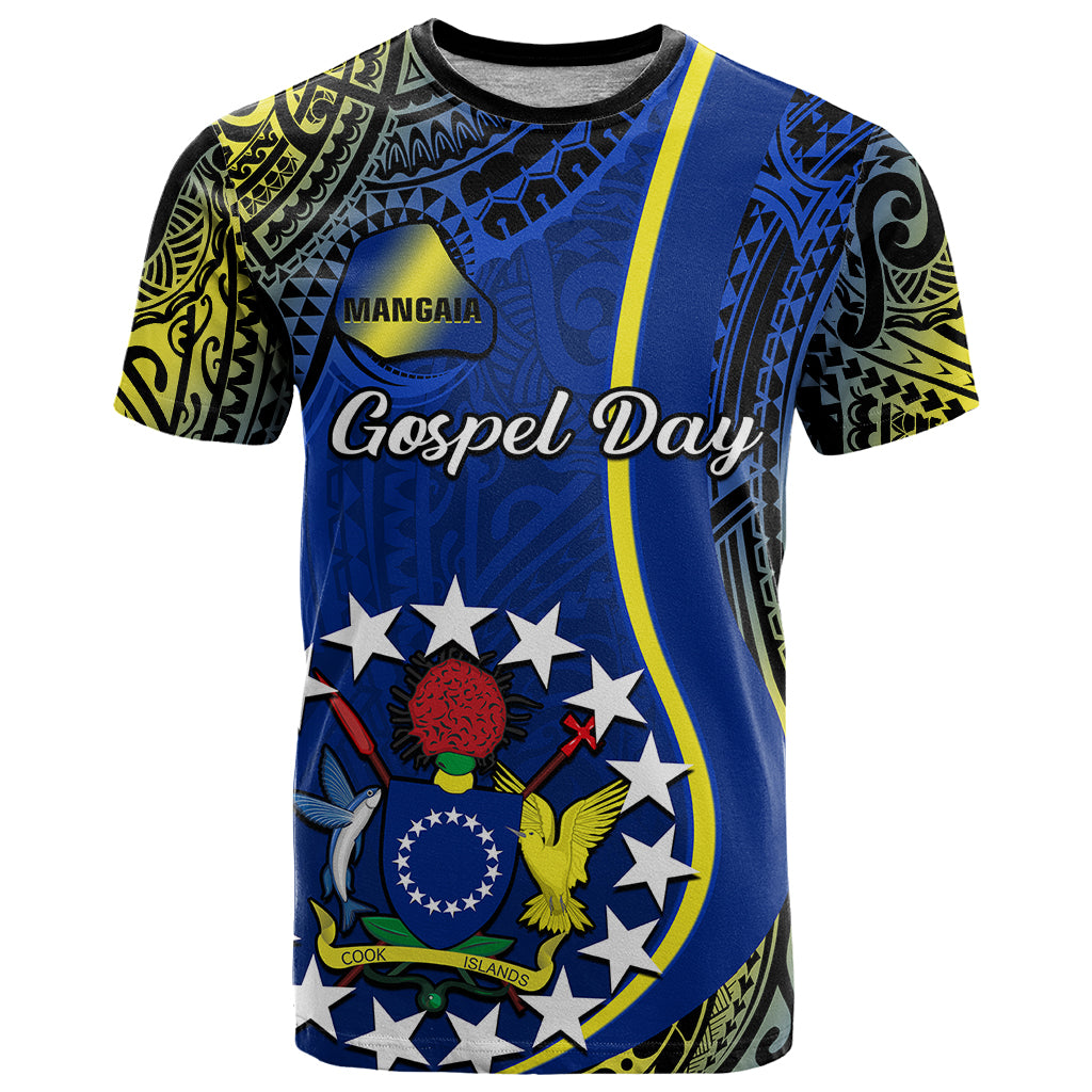 Polynesian Pride Cook Islands T Shirt Mangaia Gospel Day Blue Version - Wonder Print Shop