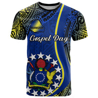 Polynesian Pride Cook Islands T Shirt Mangaia Gospel Day Blue Version - Wonder Print Shop