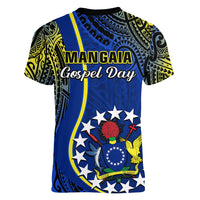 Polynesian Pride Cook Islands Women V Neck T Shirt Mangaia Gospel Day Blue Version - Wonder Print Shop