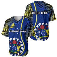 Personalised Cook Islands Baseball Jersey Mangaia Gospel Day Blue Version - Wonder Print Shop