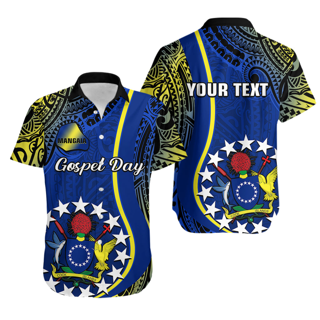 Personalised Cook Islands Hawaiian Shirt Mangaia Gospel Day Blue Version - Wonder Print Shop