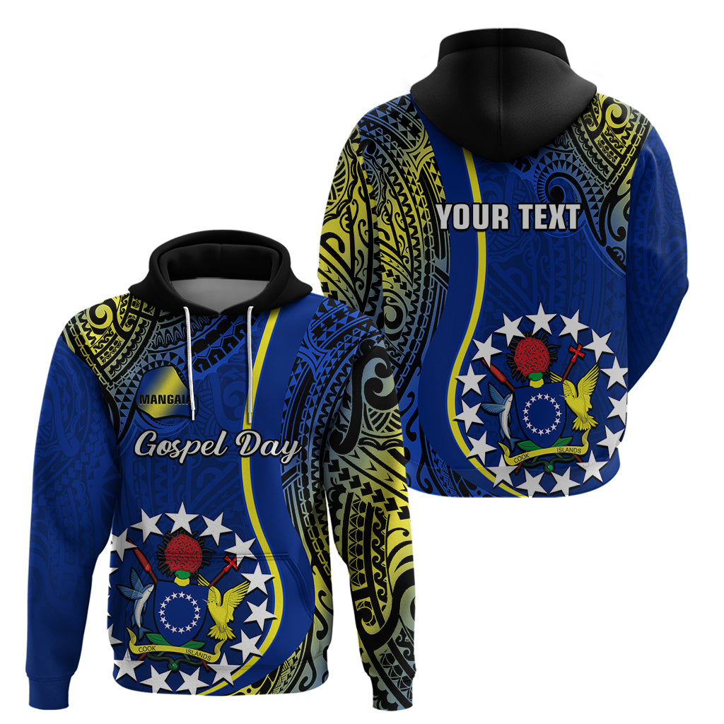 Custom Cook Islands Hoodie Mangaia Gospel Day Blue Version - Wonder Print Shop