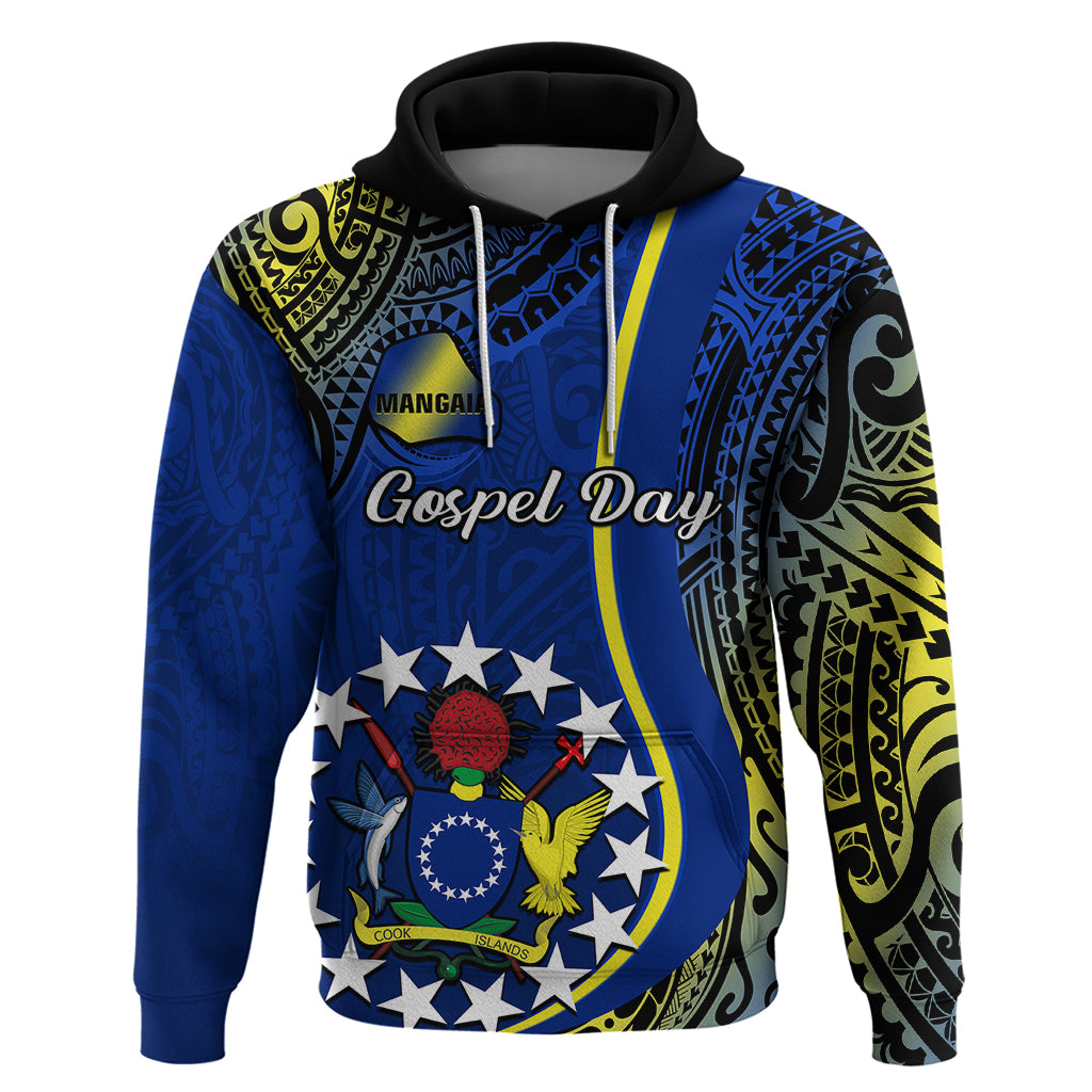 Custom Cook Islands Hoodie Mangaia Gospel Day Blue Version - Wonder Print Shop