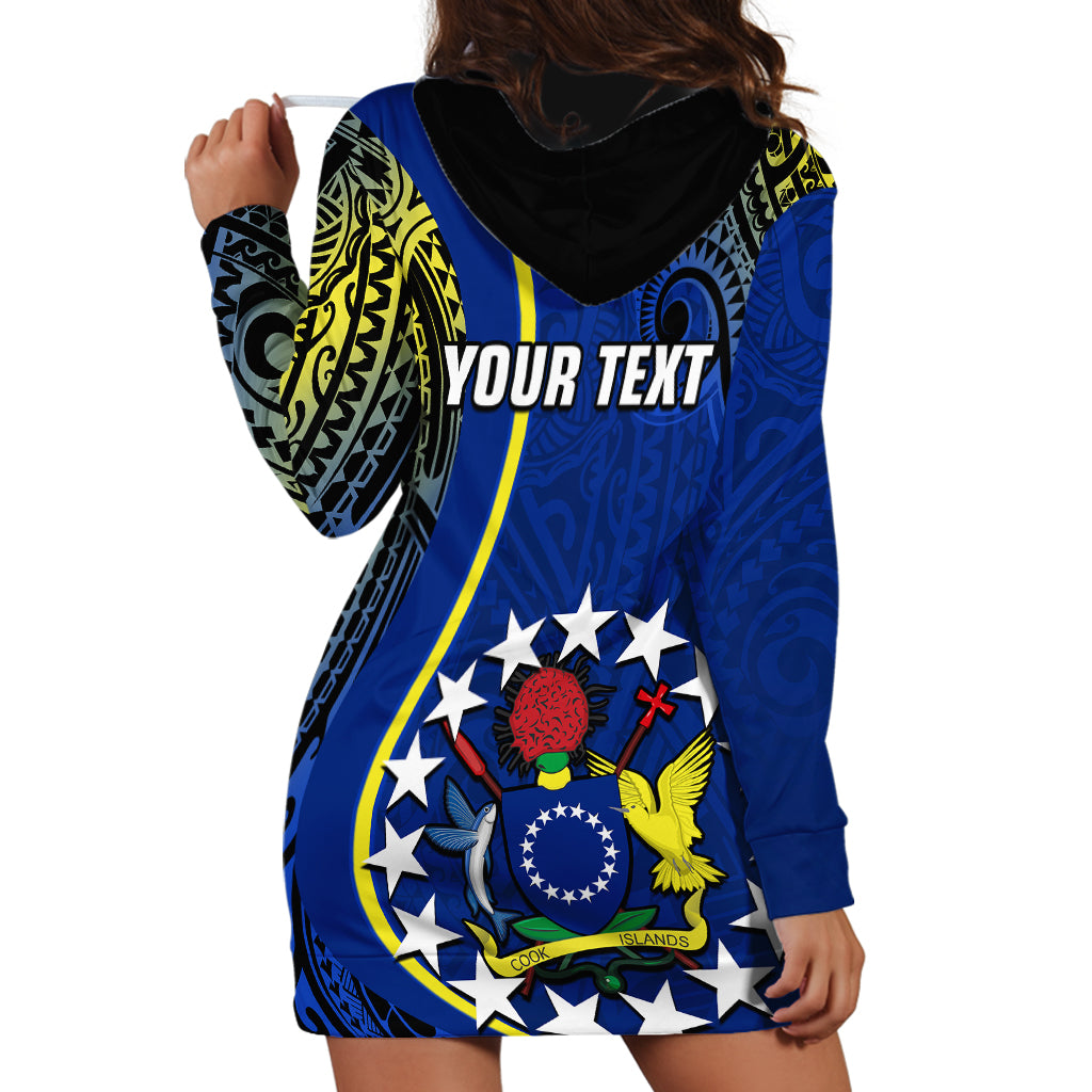Personalised Cook Islands Hoodie Dress Mangaia Gospel Day Blue Version - Wonder Print Shop