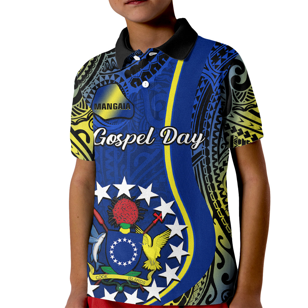 Custom Cook Islands Polo Shirt for Kid Mangaia Gospel Day Blue Version - Wonder Print Shop
