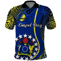 Custom Cook Islands Polo Shirt Mangaia Gospel Day Blue Version - Wonder Print Shop