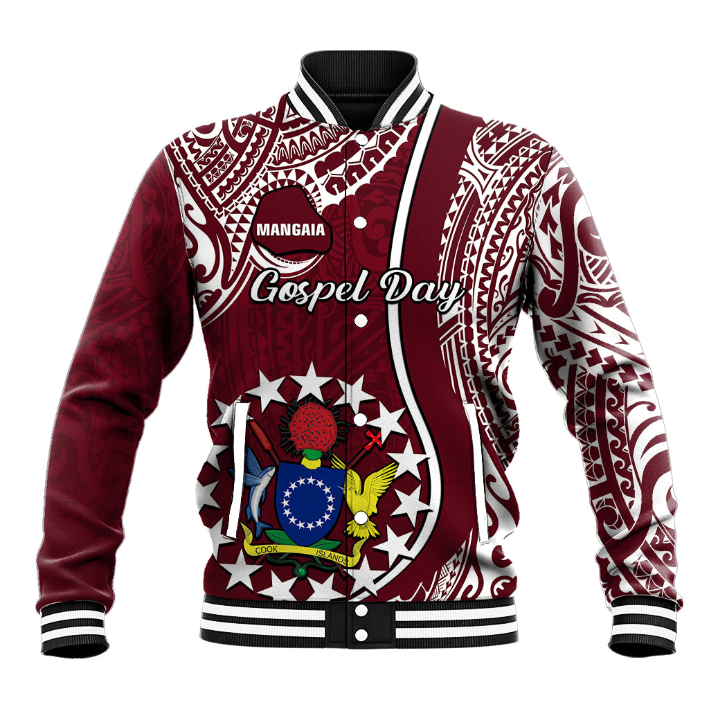 June 15 Mangaia Gospel Day Mangaia Cook Islands Baseball Jacket Maroon Version - Wonder Print Shop