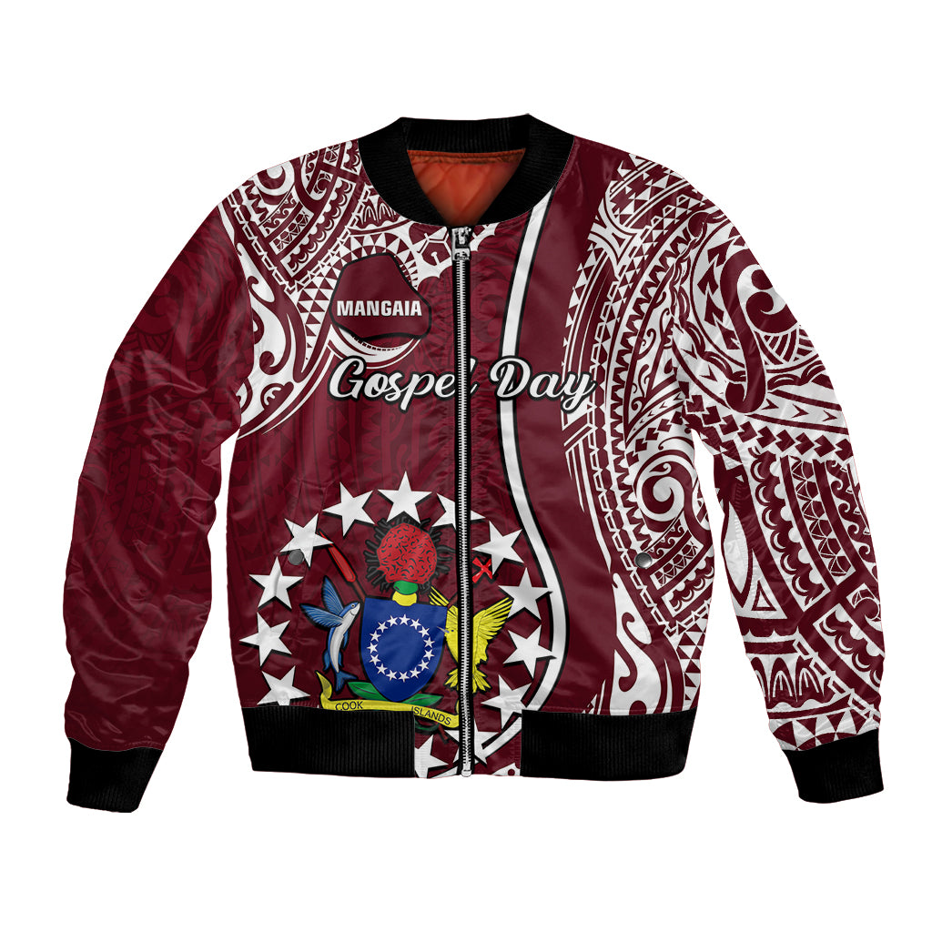 June 15 Mangaia Gospel Day Mangaia Cook Islands Bomber Jacket Maroon Version - Wonder Print Shop