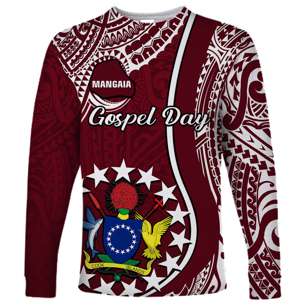 June 15 Mangaia Gospel Day Mangaia Cook Islands Long Sleeve Shirt Maroon Version - Wonder Print Shop