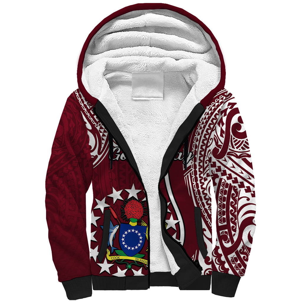June 15 Mangaia Gospel Day Mangaia Cook Islands Sherpa Hoodie Maroon Version - Wonder Print Shop