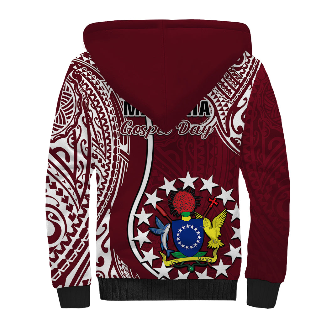 June 15 Mangaia Gospel Day Mangaia Cook Islands Sherpa Hoodie Maroon Version - Wonder Print Shop