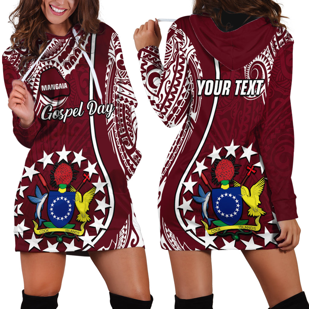 Personalised June 15 Mangaia Gospel Day Mangaia Cook Islands Hoodie Dress Maroon Version - Wonder Print Shop
