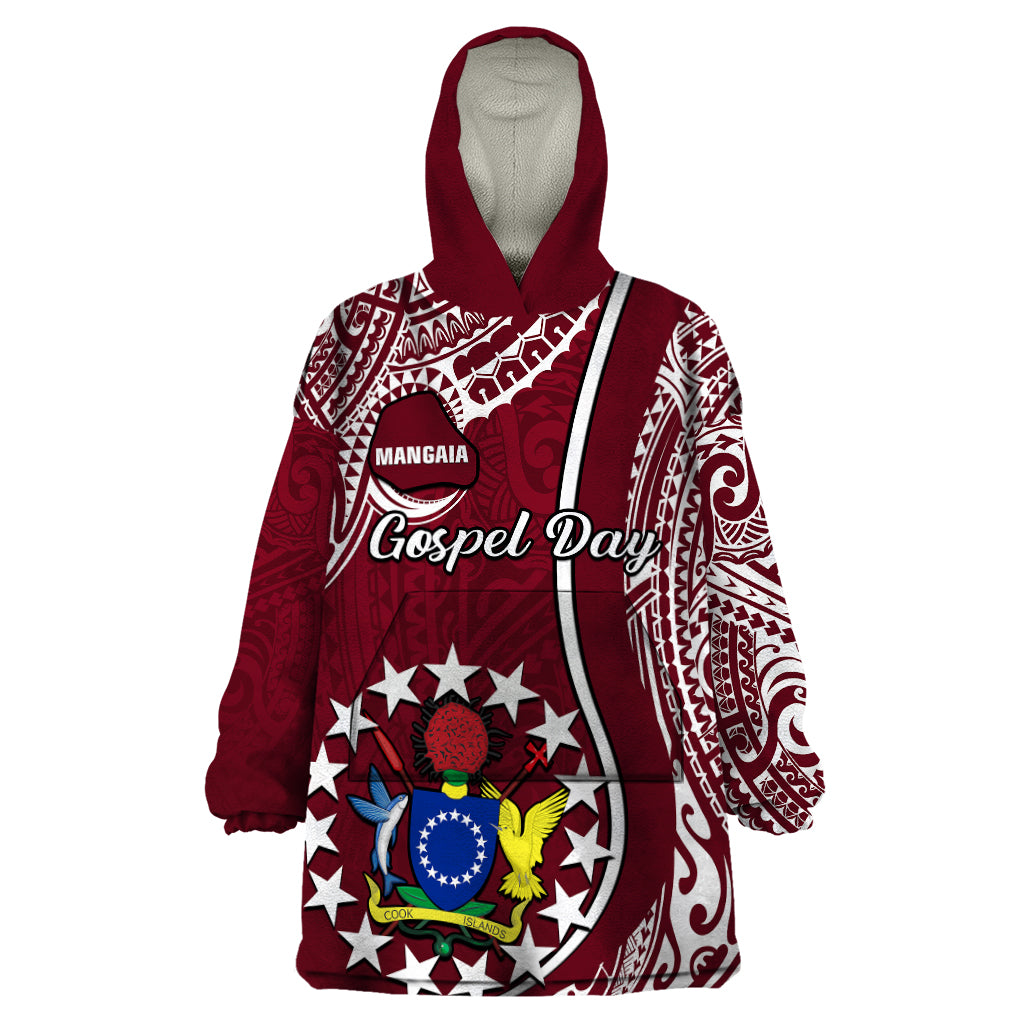 Personalised June 15 Mangaia Gospel Day Mangaia Cook Islands Wearable Blanket Hoodie Maroon Version - Wonder Print Shop