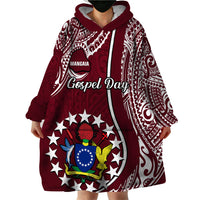 Personalised June 15 Mangaia Gospel Day Mangaia Cook Islands Wearable Blanket Hoodie Maroon Version - Wonder Print Shop